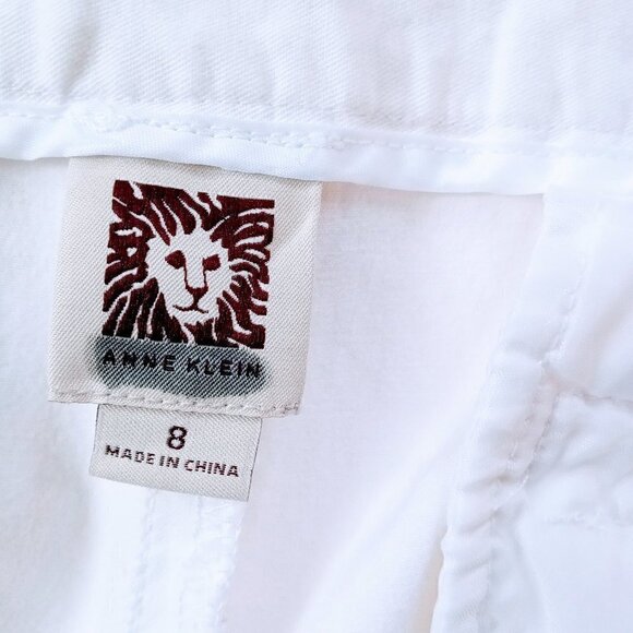 WOMEN'S ANNE KLEIN ANKLE LENGTH HIGH RISE WHITE PANTS.  SIZE 8 - Picture 7 of 8